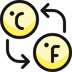 Temperature Celsius Fahrenheit Convert Icon from Ultimate Colors Set
