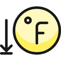 Temperature Fahrenheit Low Icon from Ultimate Colors Set