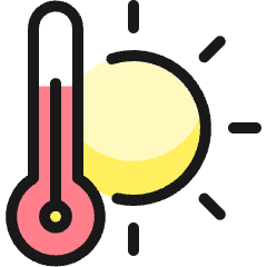 Temperature Thermometer Sunny Icon from Ultimate Colors Set