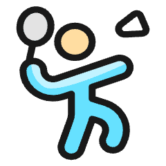 Badminton Player Icon from Ultimate Colors Set