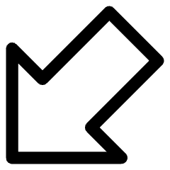 Thick Arrow Diagonal Bottom Left Large Icon from Core Line Set