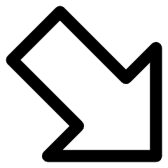 Thick Arrow Diagonal Bottom Right Large Icon from Core Line Set