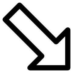 Thick Arrow Diagonal Bottom Right Icon from Core Line Set