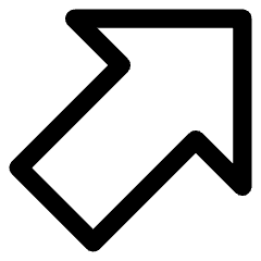 Thick Arrow Diagonal Upper Right Large Icon from Core Line Set