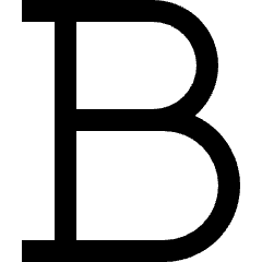 Clean line icon of a bold capital B with a stem and two rounded bowls. Used for bold text and formatting controls.