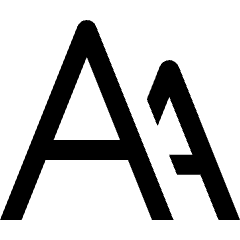 Clean line icon of large and small uppercase A letters. Used for text size and typography controls.