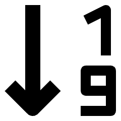 Arrange Number Ascending Icon from Nova Solid Set