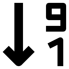 Arrange Number Decending Icon from Nova Solid Set