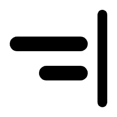 Align Horizontal Right Fill Icon from Rounded Fill - Streamline Material Set