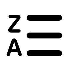 Ascending Alphabetical List Fill Icon from Rounded Fill - Material Pro Set