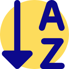Ascending Alphabetical Order Icon from Core Pop Set