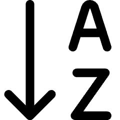 Ascending Alphabetical Order Icon from Core Line Set