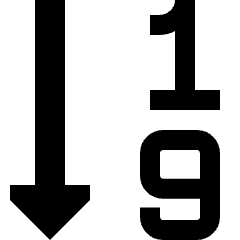 Ascending Number Order Icon from Sharp Solid Set