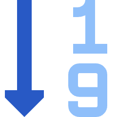 Ascending Number Order Icon from Sharp Flat Set