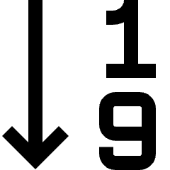 Ascending Number Order Icon from Sharp Line Set