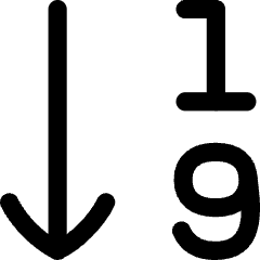 Ascending Number Order Icon from Flex Line Set