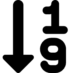 Ascending Number Order Icon from Core Solid Set