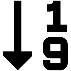 Ascending Number Order Icon from Sharp Remix Set