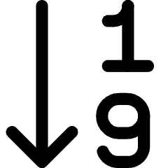 Ascending Number Order Icon from Core Line Set