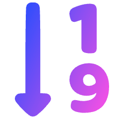 Ascending Number Order Icon from Plump Gradient Set