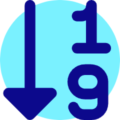 Ascending Number Order Icon from Core Pop Set