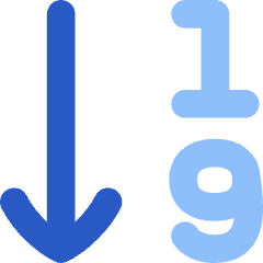 Ascending Number Order Icon from Flex Flat Set