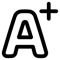 Bigger Text Plus Size Icon from Plump Line Set