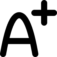 Bigger Text Plus Size Icon from Flex Solid Set