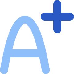 Bigger Text Plus Size Icon from Flex Flat Set