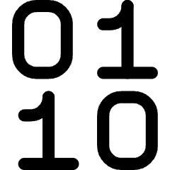 Binary Code Icon from Core Line Set