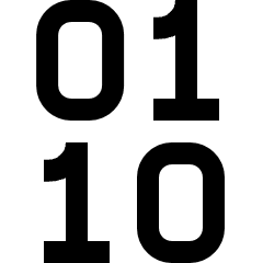 Binary Code Icon from Sharp Line Set
