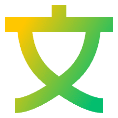 Chinese Alphabet Icon from Sharp Gradient Set
