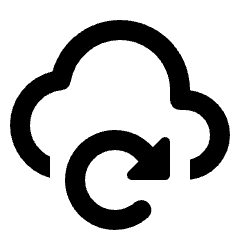 Cloud Refresh Icon from Rounded Line - Streamline Material Set