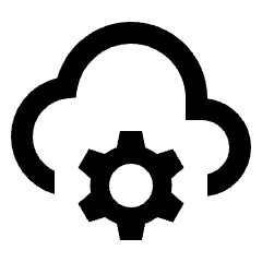 Cloud Setting Gear Icon from Sharp Line - Streamline Material Set