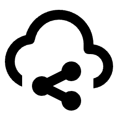 Cloud Share Icon from Outlined Line - Material Pro Set