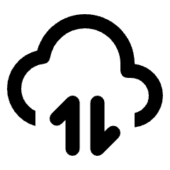 Cloud Transfer Icon from Rounded Line - Streamline Material Set