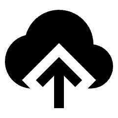 Cloud Upload Fill Icon from Sharp Fill - Streamline Material Set