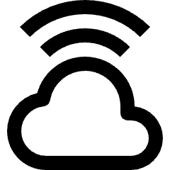 Cloud Wifi Icon from Outlined Line - Material Pro Set