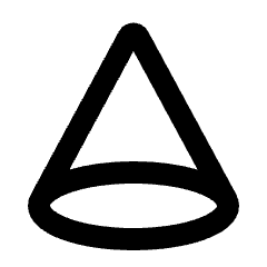 Cone Shape Icon from Rounded Line - Streamline Material Set