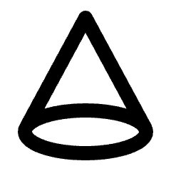Cone Shape Icon from Outlined Line - Material Pro Set