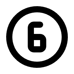 Counter 6 Icon from Rounded Line - Material Pro Set