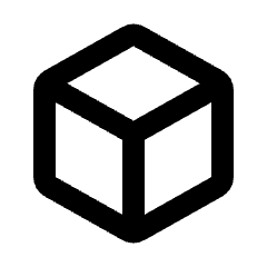 Cube Shape Icon from Rounded Line - Material Pro Set