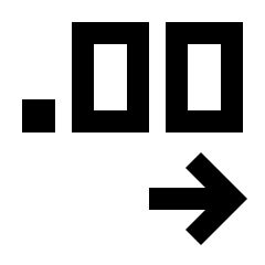 Decimal Increase Icon from Sharp Line - Material Pro Set