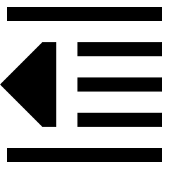 Decrease Indent Icon from Sharp Solid Set