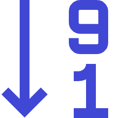Descending Number Order Icon from Sharp Duo Set