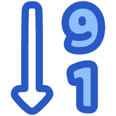 Descending Number Order Icon from Plump Duo Set