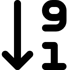 Descending Number Order Icon from Micro Line Set