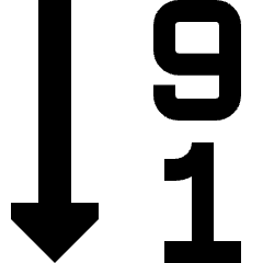 Descending Number Order Icon from Sharp Solid Set