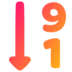 Descending Number Order Icon from Plump Gradient Set