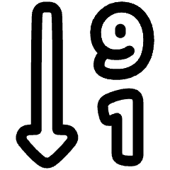 Descending Number Order Icon from Plump Line Set